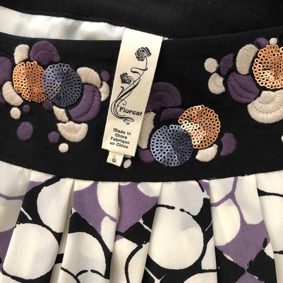 Patterned Silk Skirt, Size 6 - Picture 2 of 5